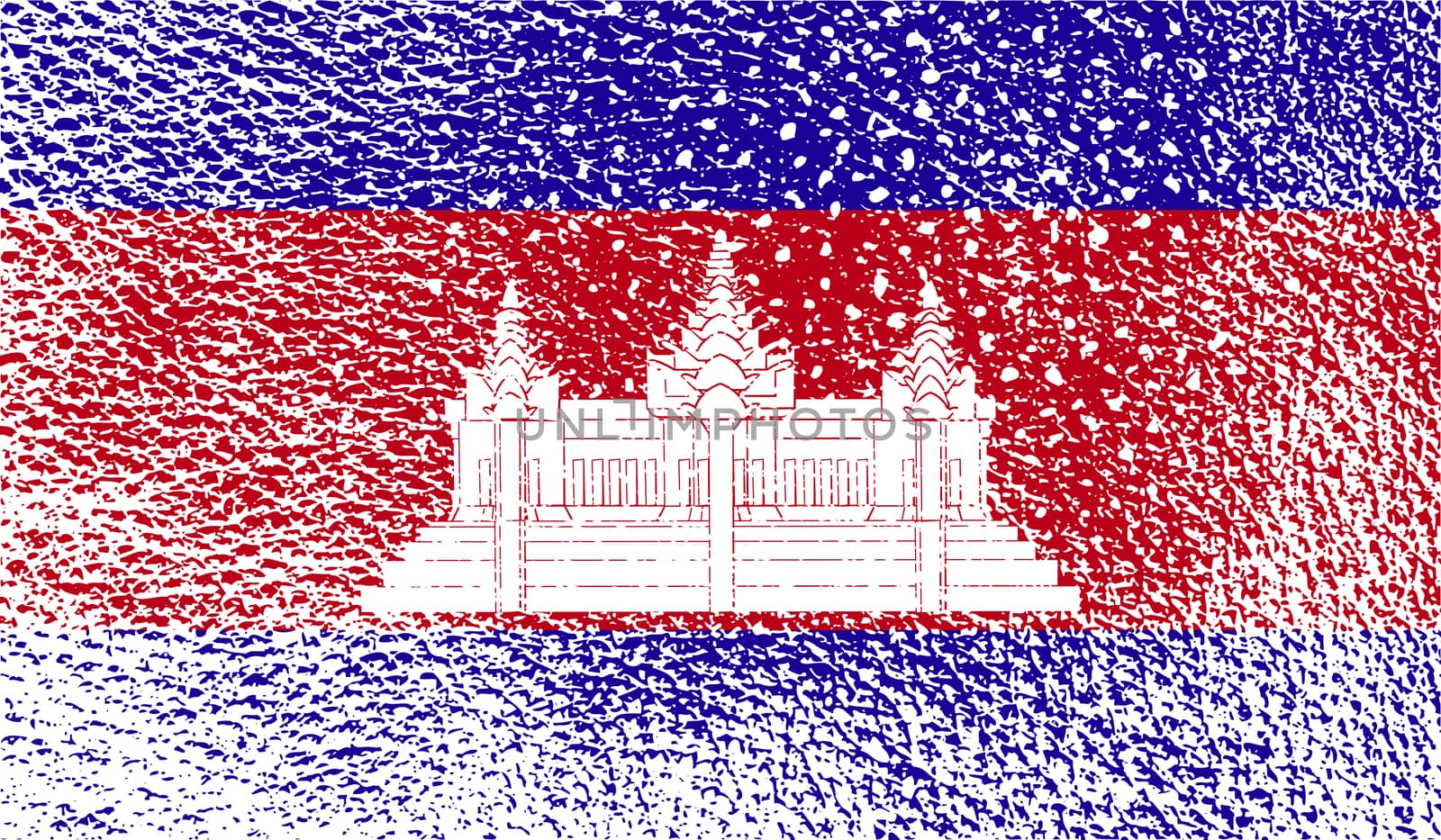 Flag of Cambodia with old texture.  by serhii_lohvyniuk