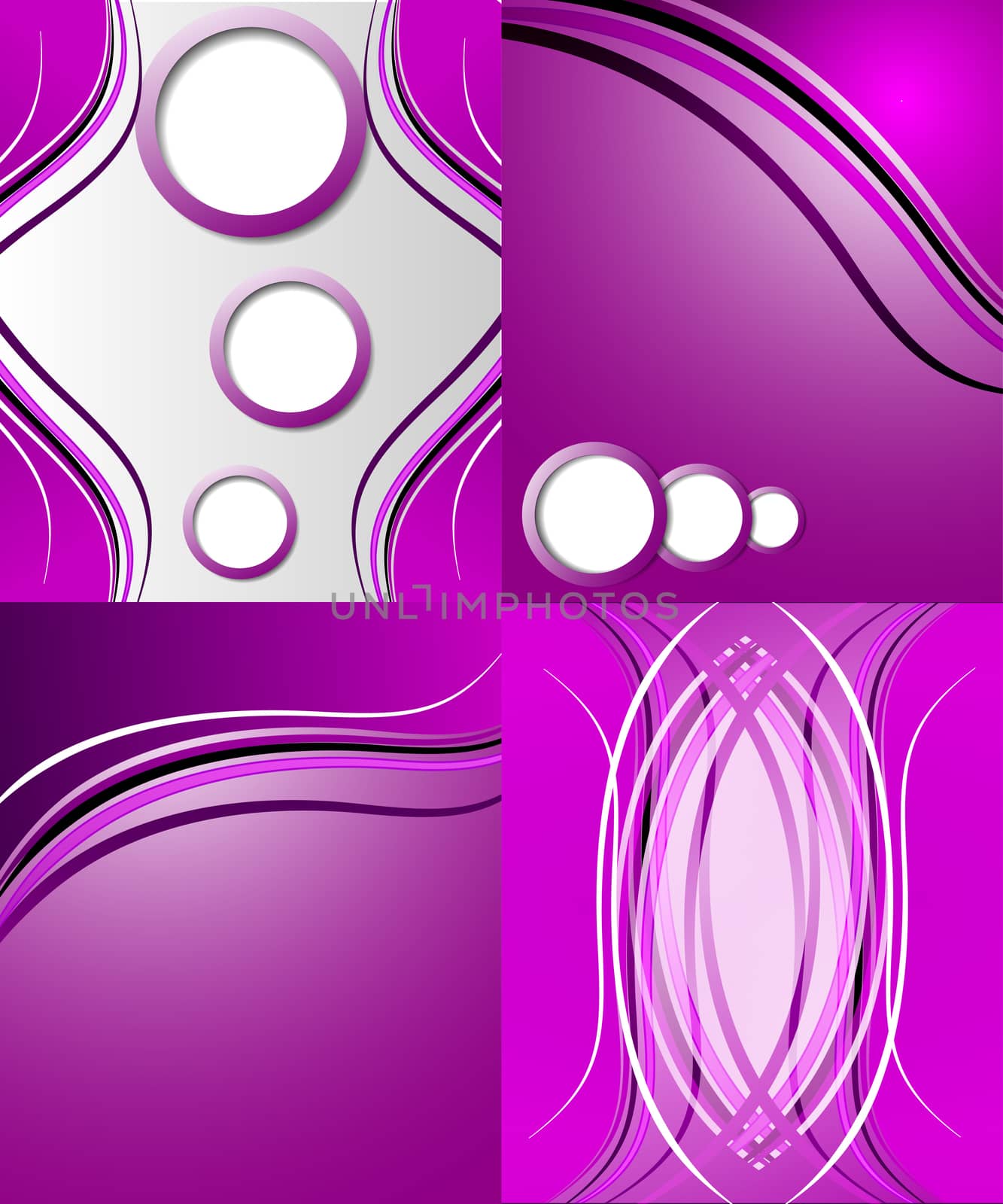 Set of 4 abstract purple backgrounds with space for your text. Raster copy by serhii_lohvyniuk