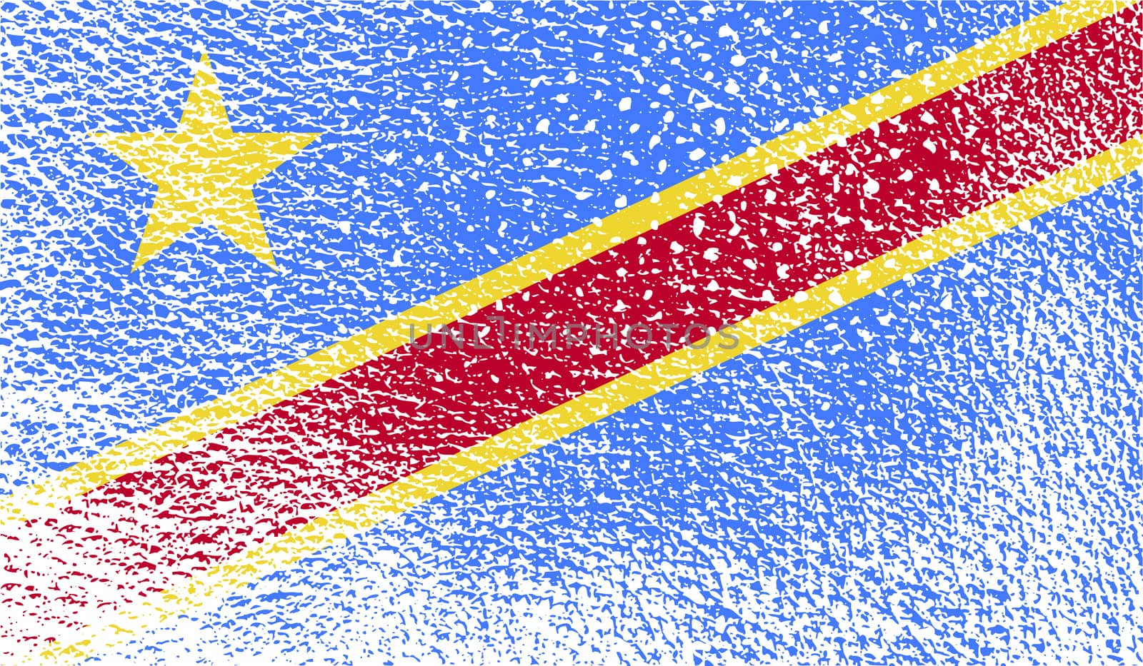 Flag of Congo Democratic Republic with old texture.  by serhii_lohvyniuk