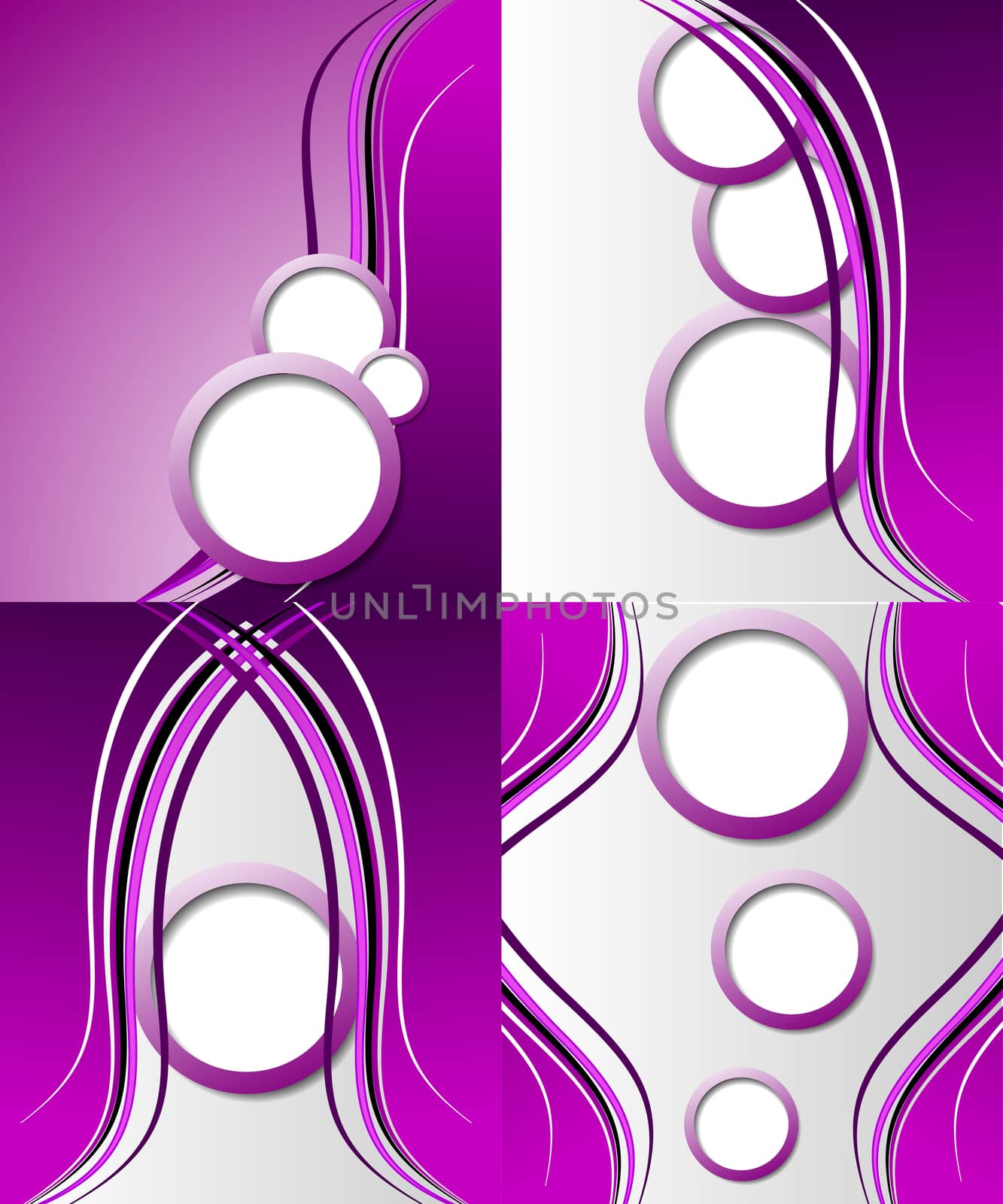 Set of 4 abstract purple backgrounds with space for your text. Raster copy by serhii_lohvyniuk