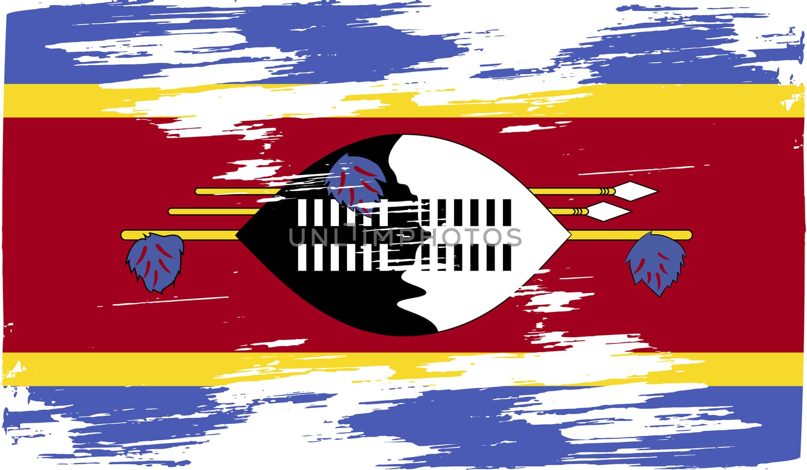 Flag of Swaziland with old texture.  by serhii_lohvyniuk