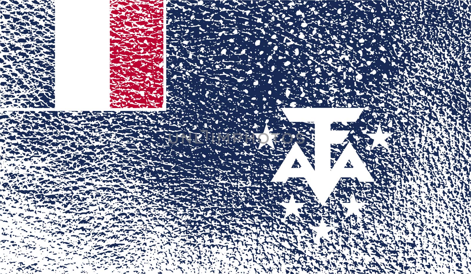 Flag of French Southern and Antarctic Lands with old texture.  illustration