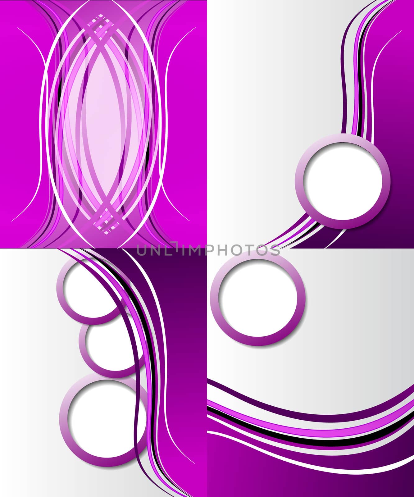 Set of 4 abstract purple backgrounds with space for your text. Raster copy by serhii_lohvyniuk