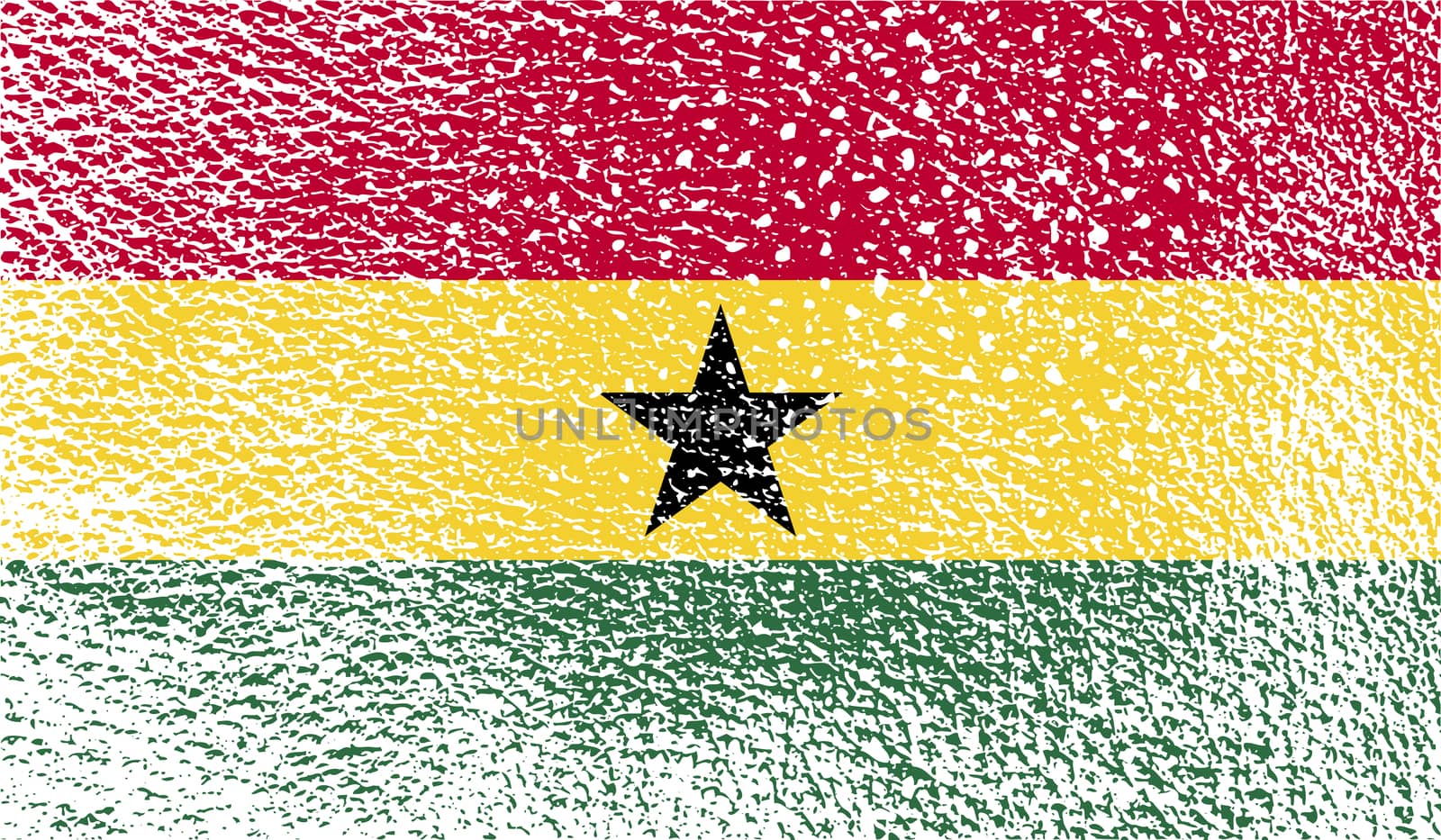 Flag of Ghana with old texture.  by serhii_lohvyniuk