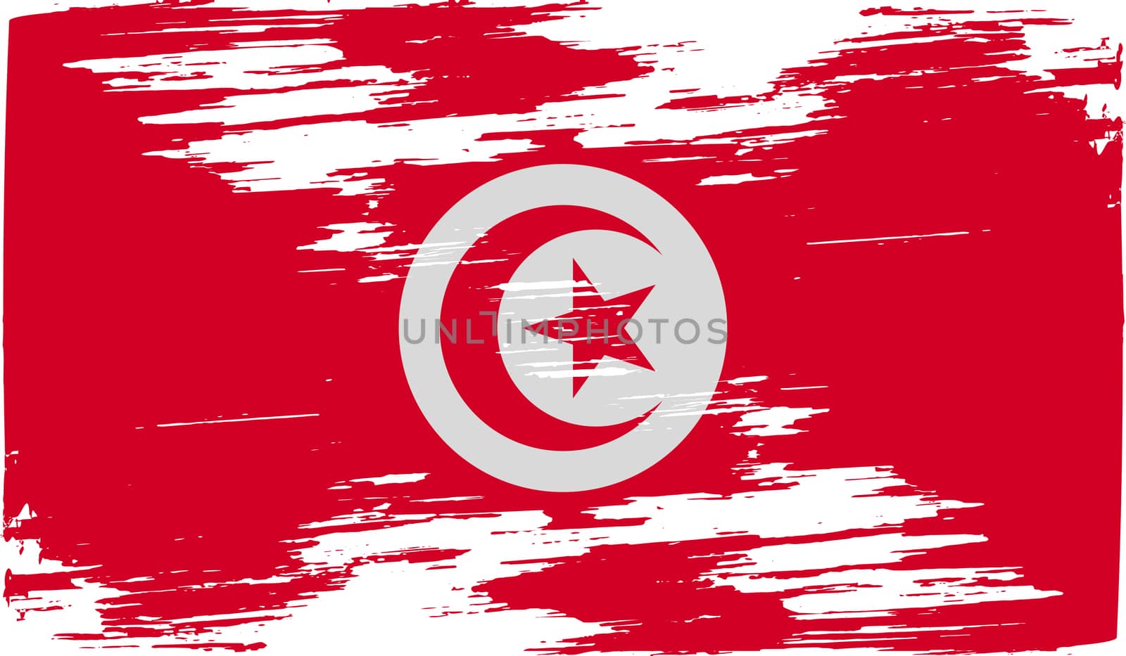 Flag of Tunisia with old texture.  illustration