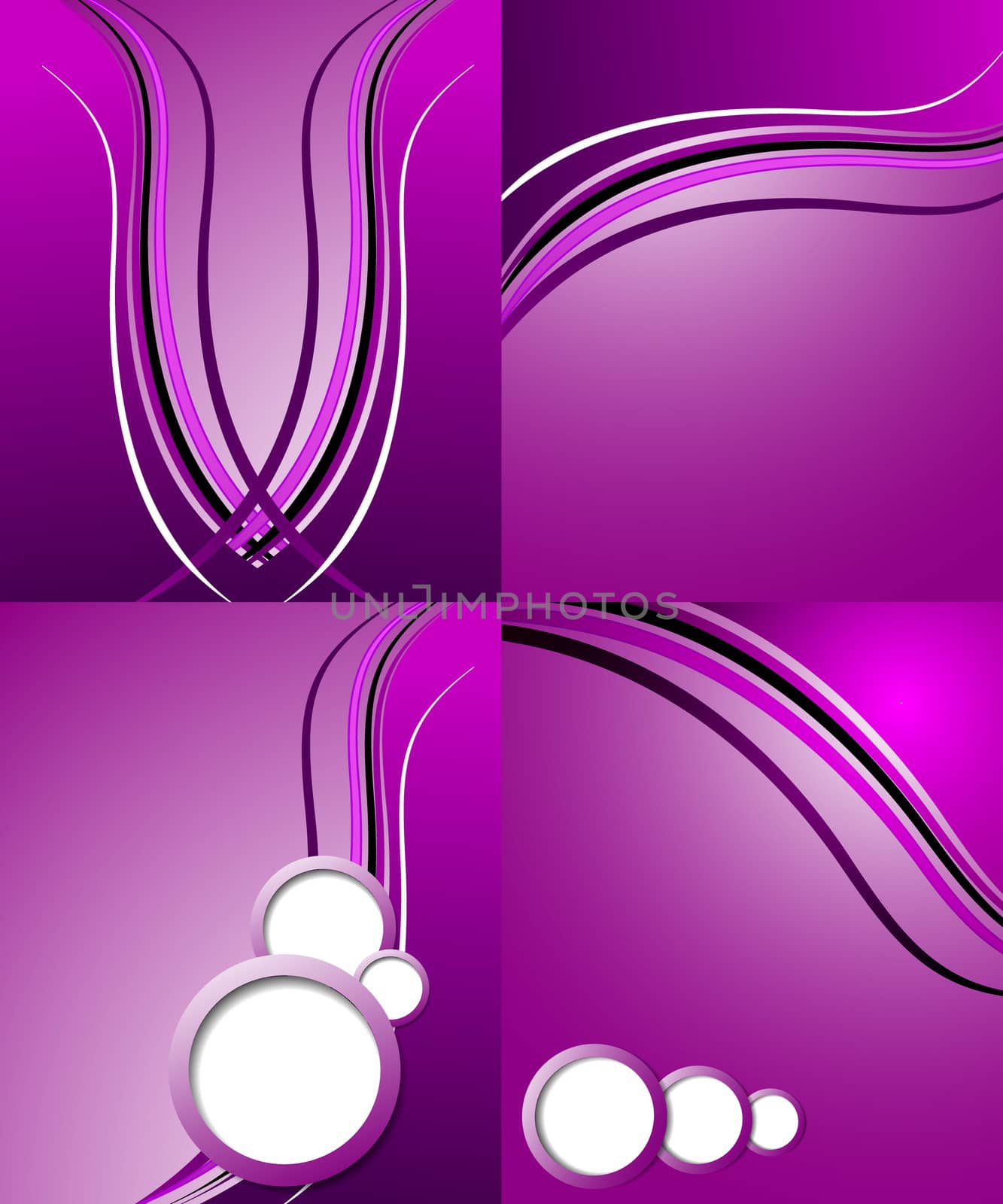 Set of 4 abstract purple backgrounds with space for your text. Raster copy by serhii_lohvyniuk