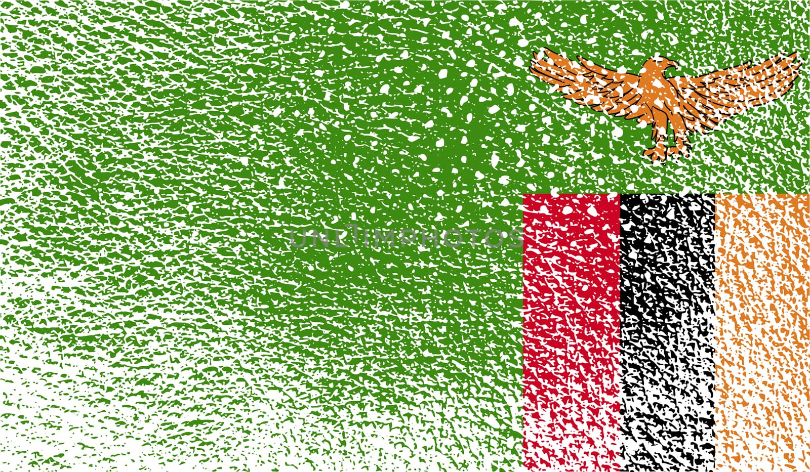 Flag of Zambia with old texture.  by serhii_lohvyniuk