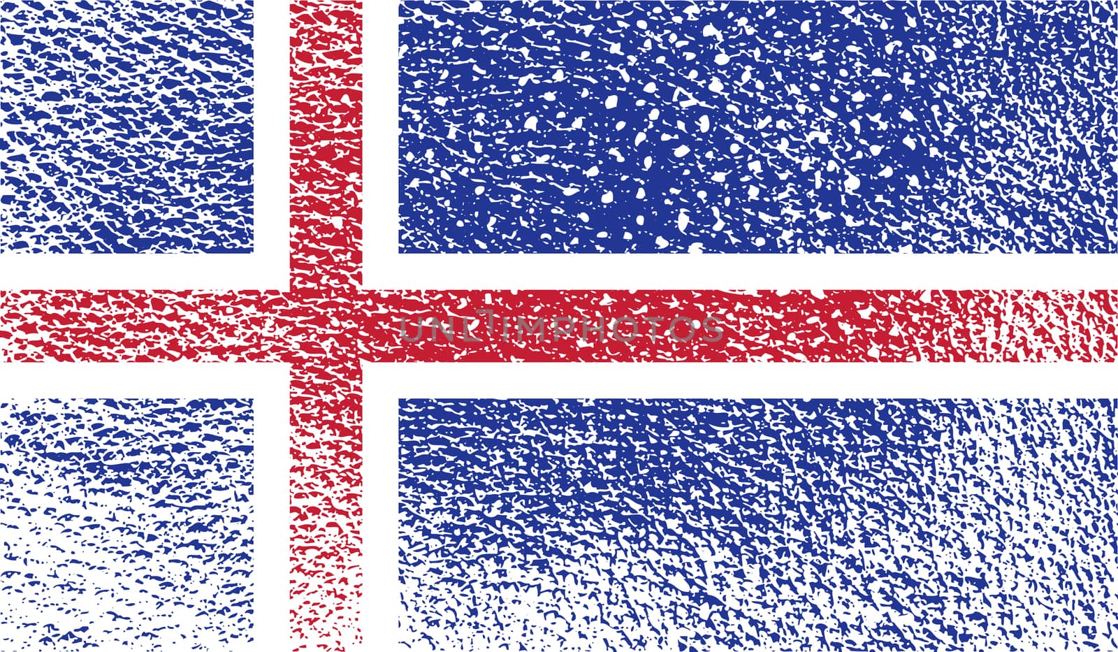 Flag of Iceland with old texture.  illustration