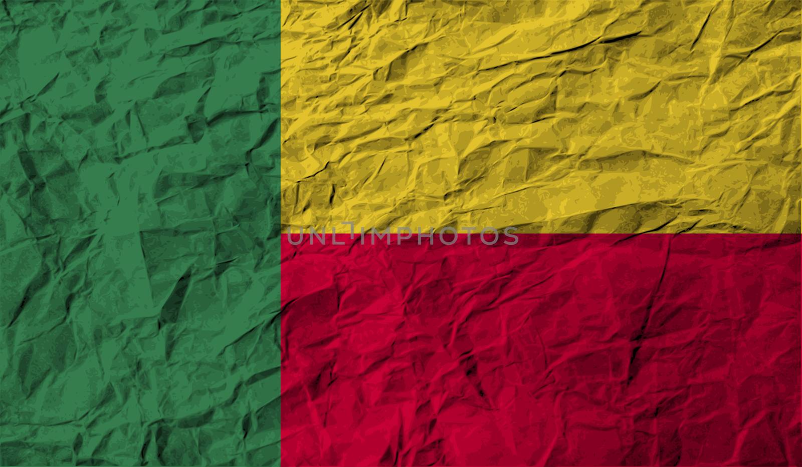 Flag of Benin with old texture.  by serhii_lohvyniuk