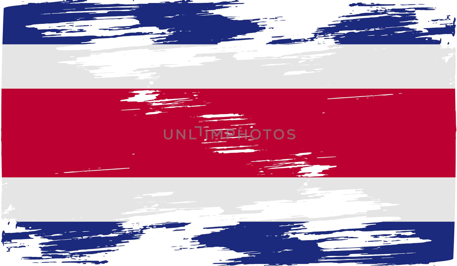 Flag of Costa Rica with old texture.  illustration