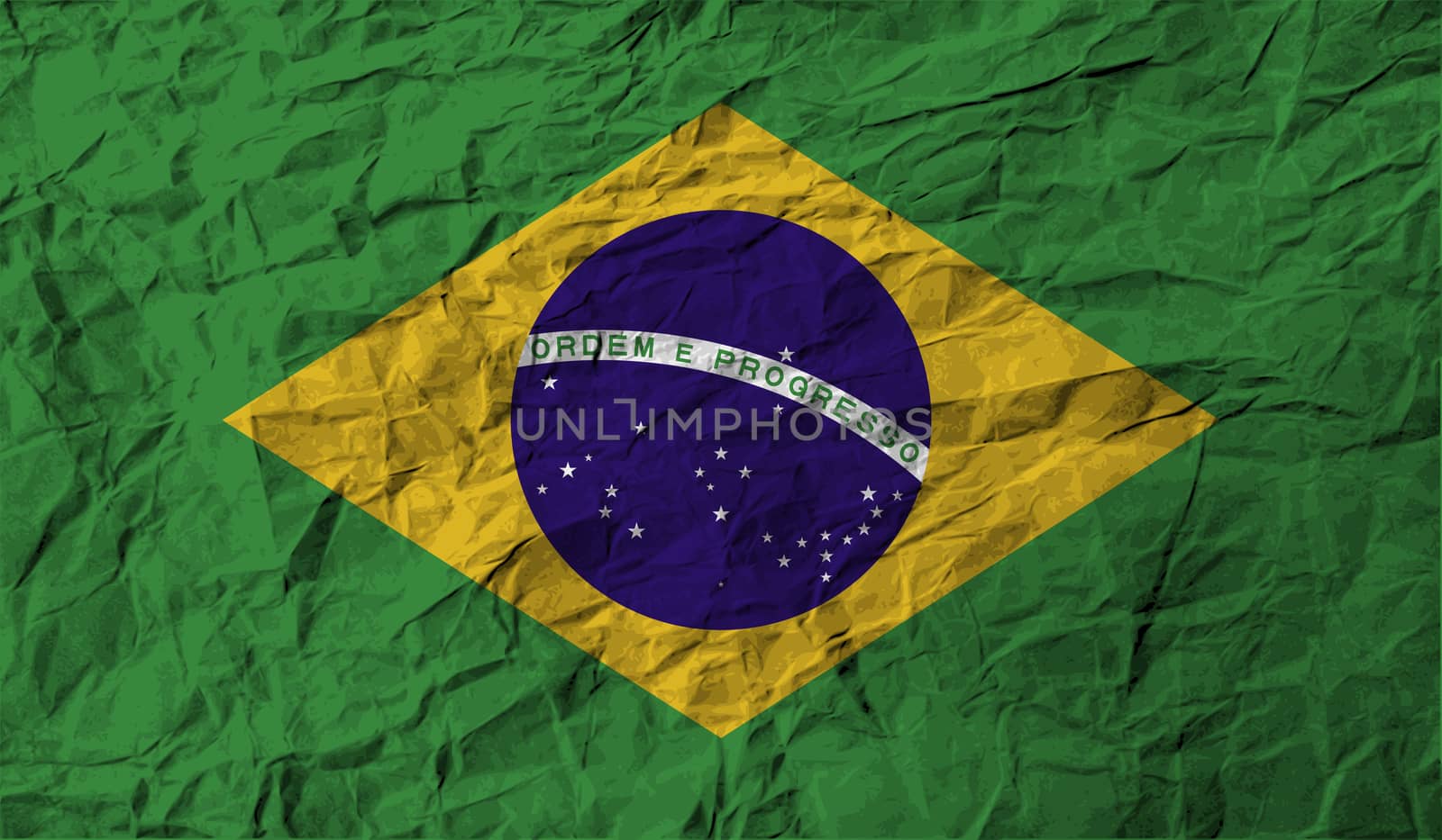 Flag of Brazil with old texture.  by serhii_lohvyniuk