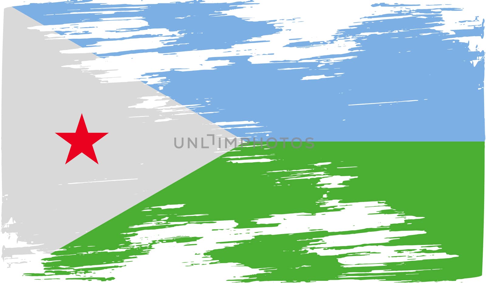 Flag of Djibouti with old texture.  by serhii_lohvyniuk