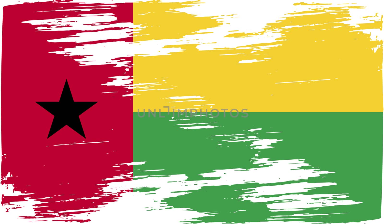 Flag of Guinea-Bissau with old texture.  by serhii_lohvyniuk