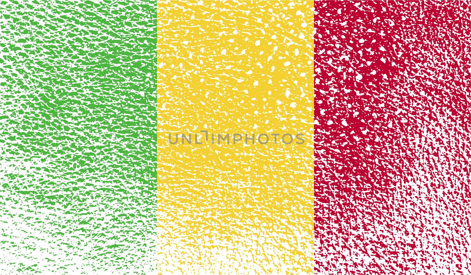 Flag of Mali with old texture.  illustration