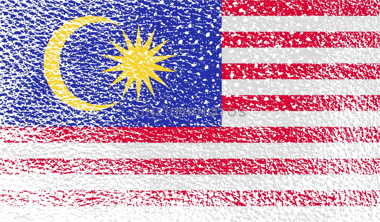 Flag of Malaysia with old texture.  by serhii_lohvyniuk