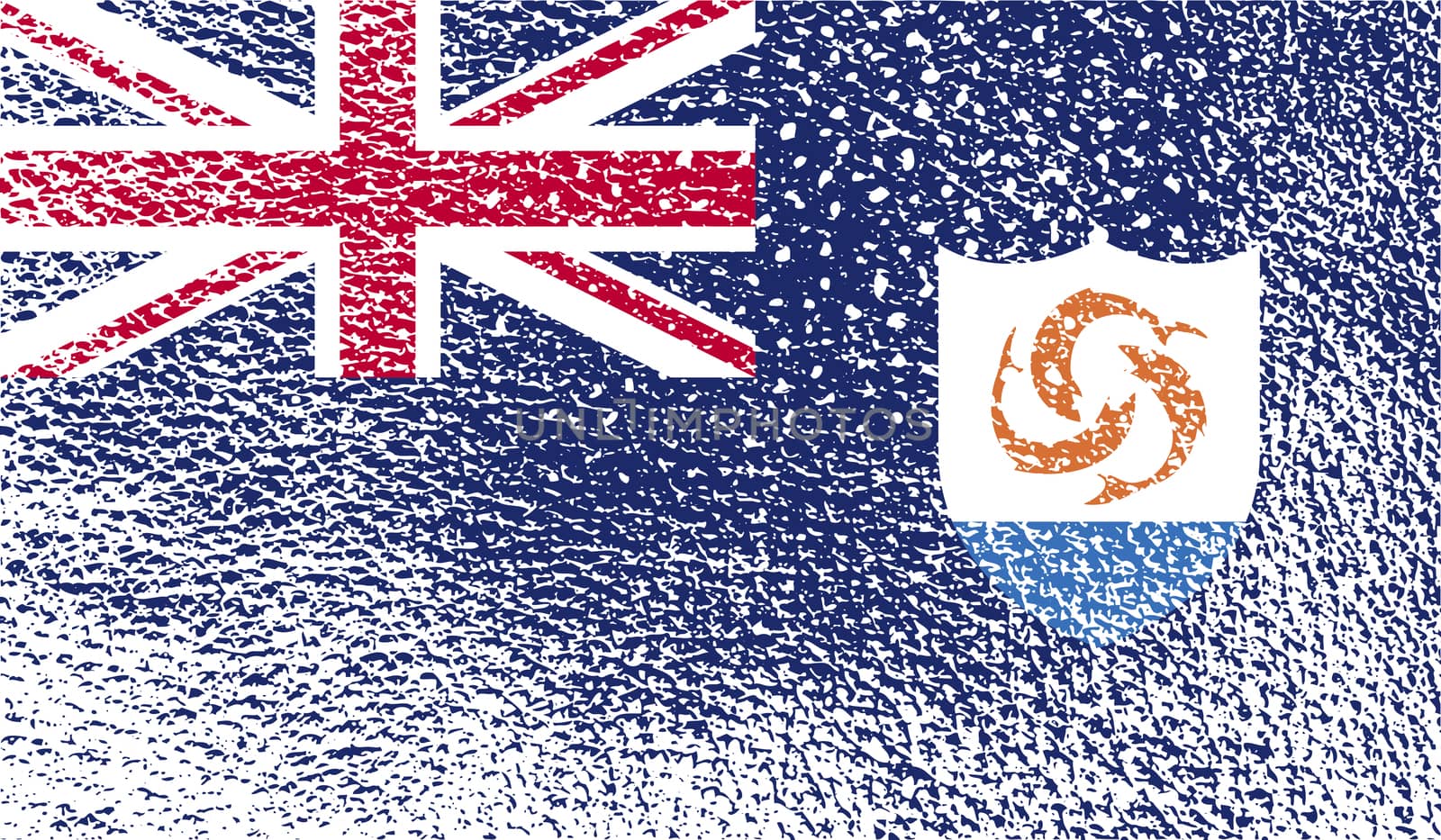 Flag of Anguilla with old texture.  by serhii_lohvyniuk