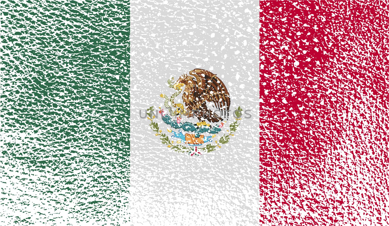 Flag of Mexico with old texture.  by serhii_lohvyniuk