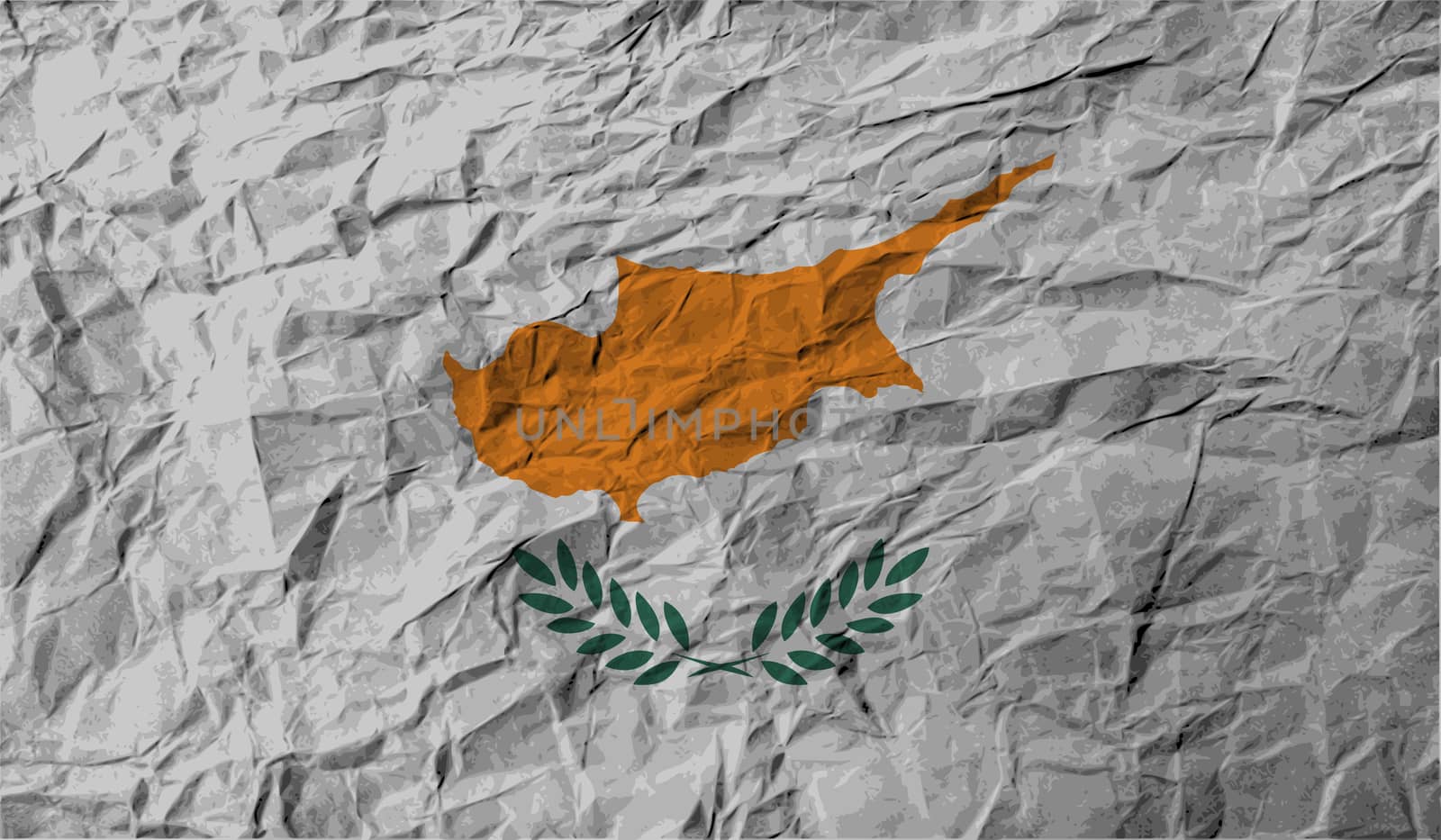 Flag of Cyprus with old texture.  illustration