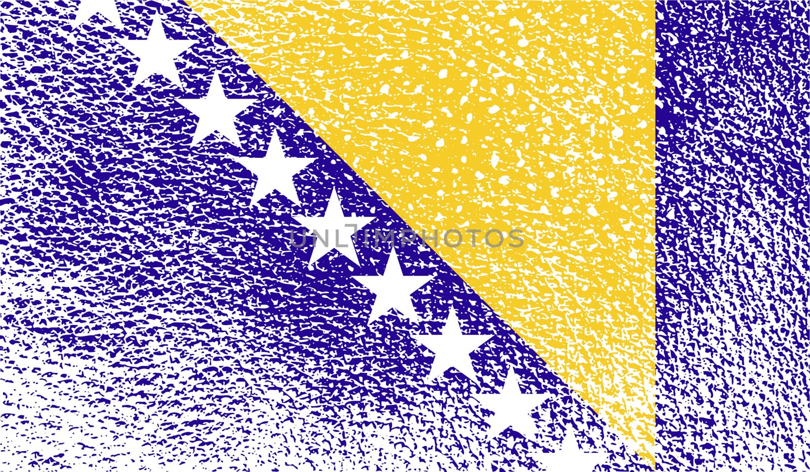 Flag of Bosnia and Herzegovina with old texture.  by serhii_lohvyniuk