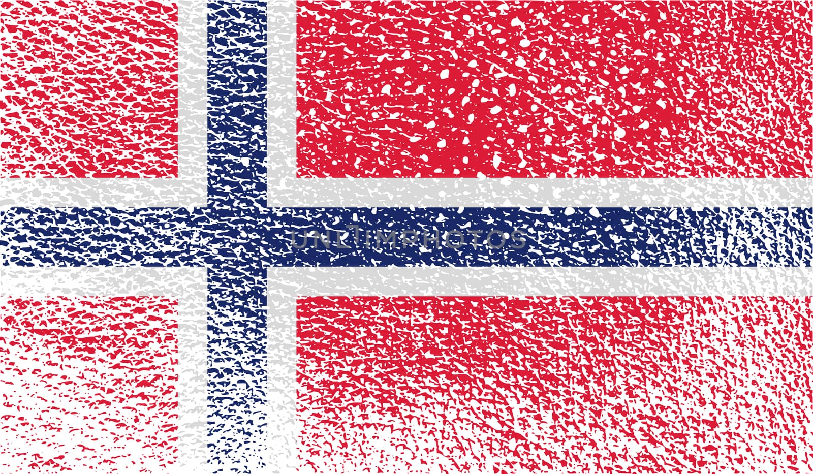 Flag of Norway with old texture.  illustration