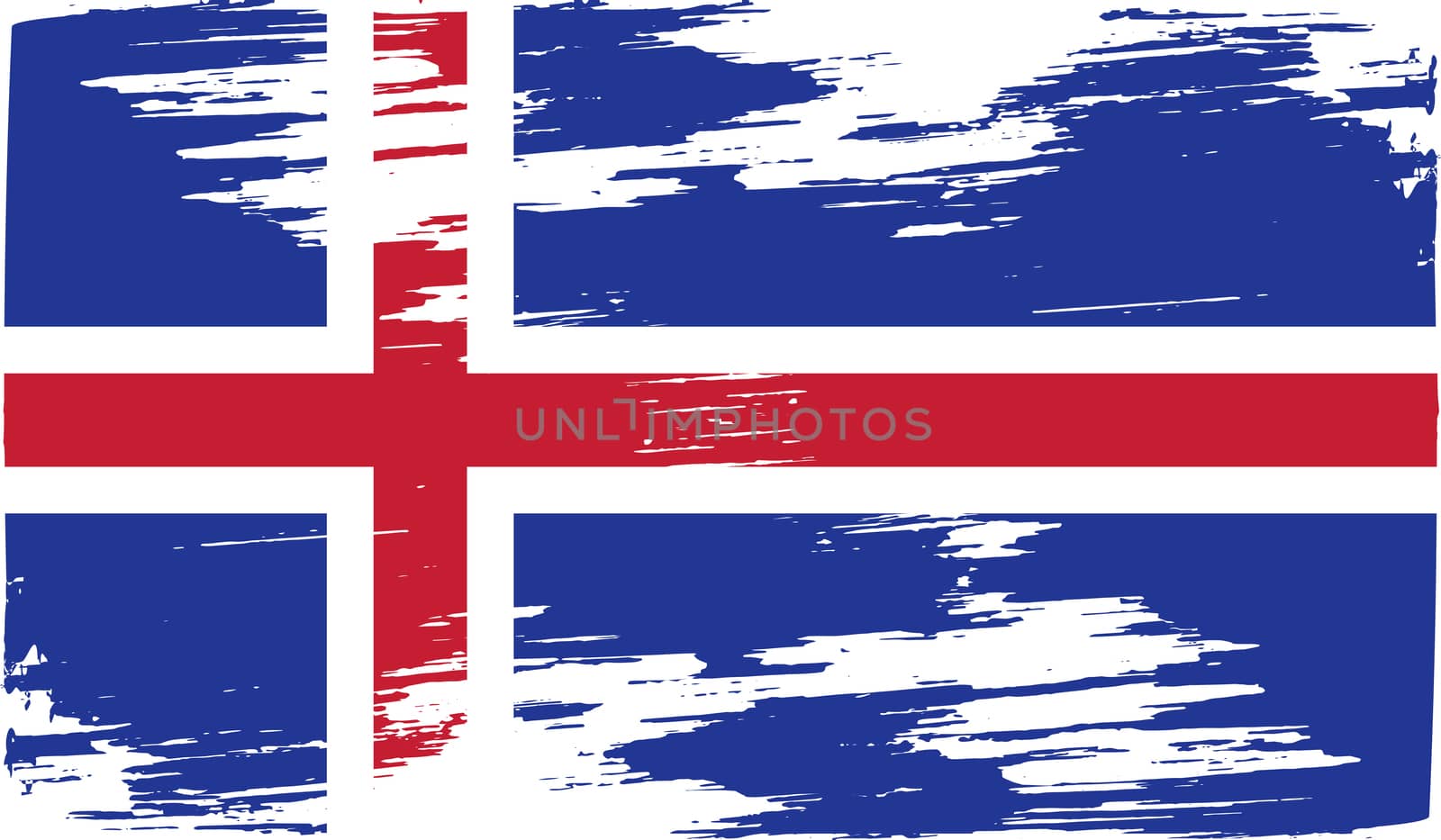 Flag of Iceland with old texture.  illustration