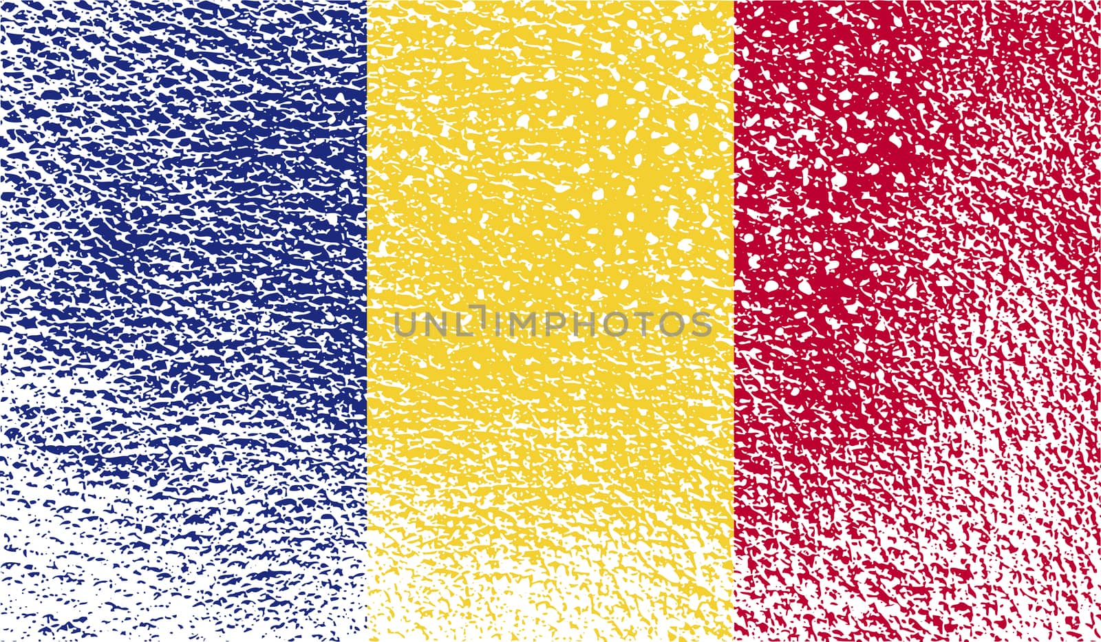 Flag of Romania with old texture.  illustration