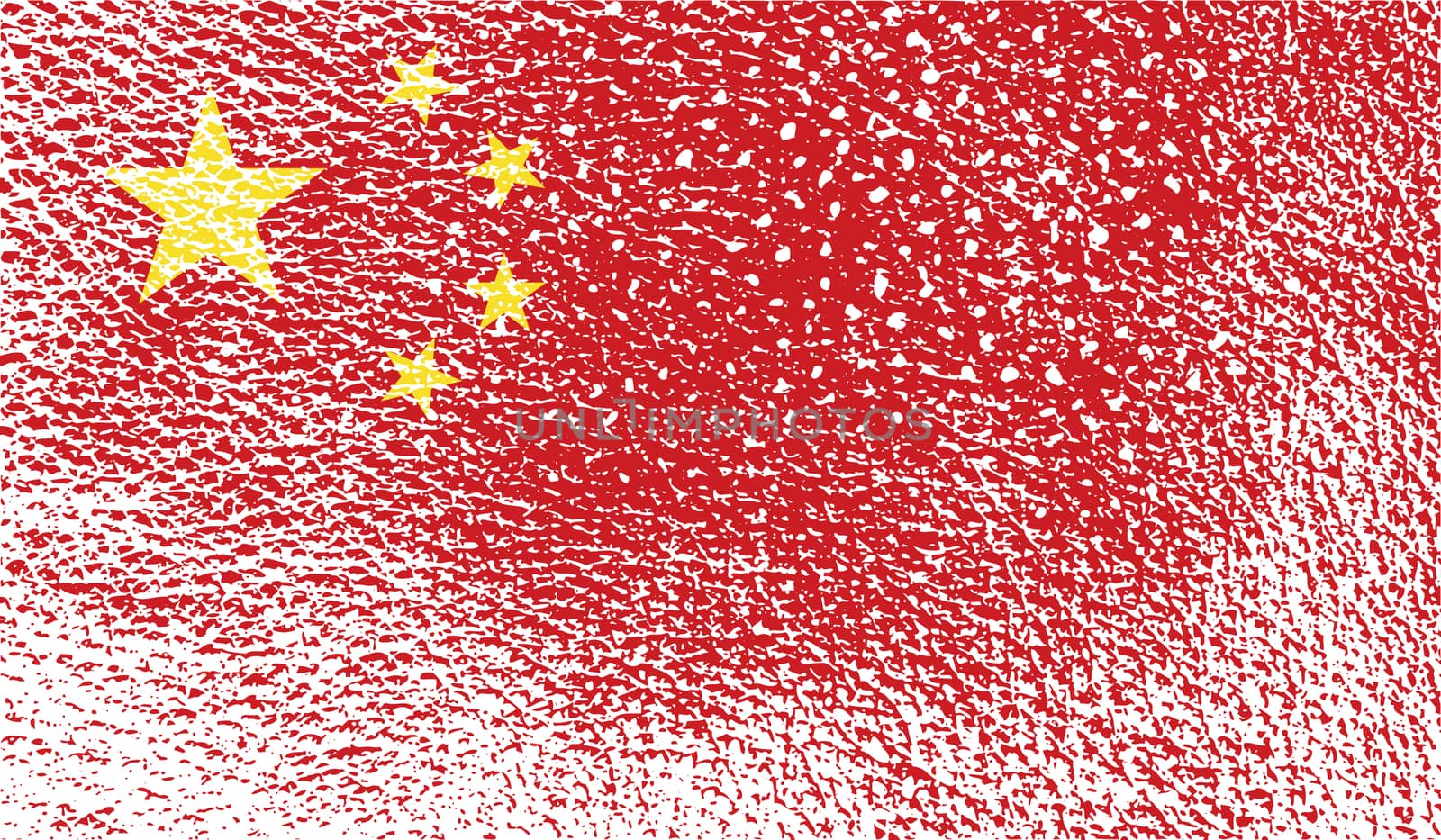 Flag of China with old texture.  by serhii_lohvyniuk