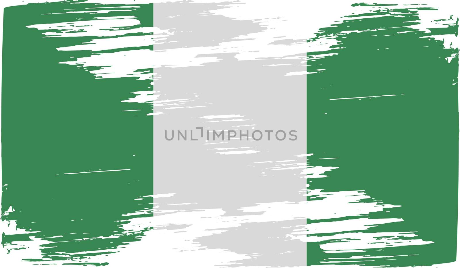 Flag of Nigeria with old texture.  illustration