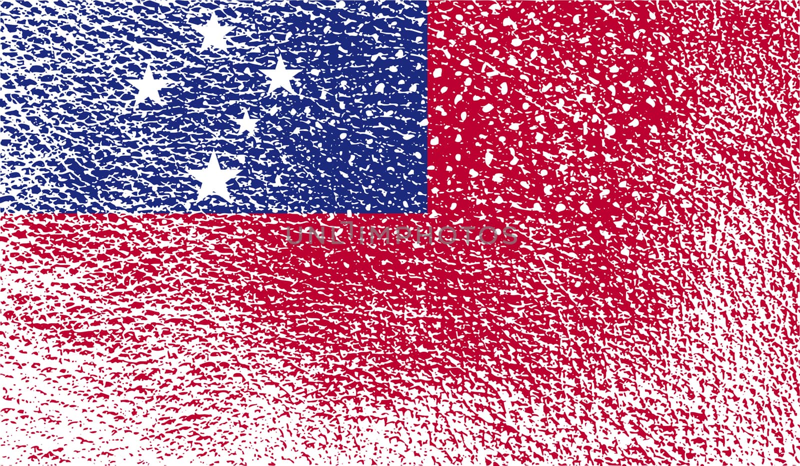 Flag of Samoa with old texture.  illustration