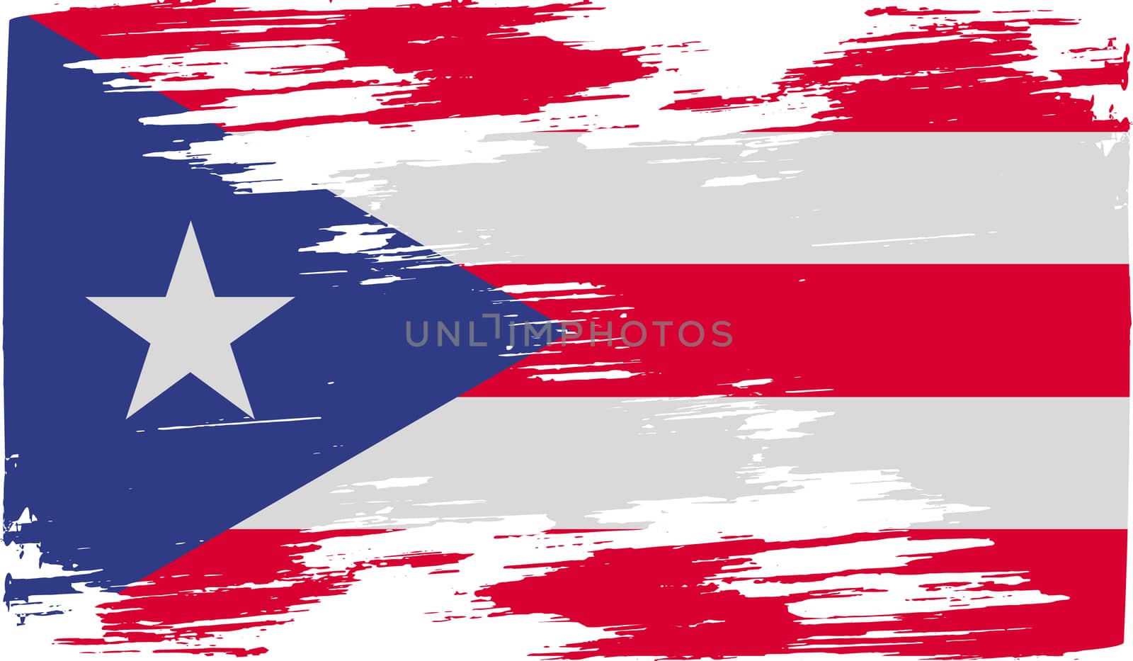 Flag of Puerto Rico with old texture.  by serhii_lohvyniuk