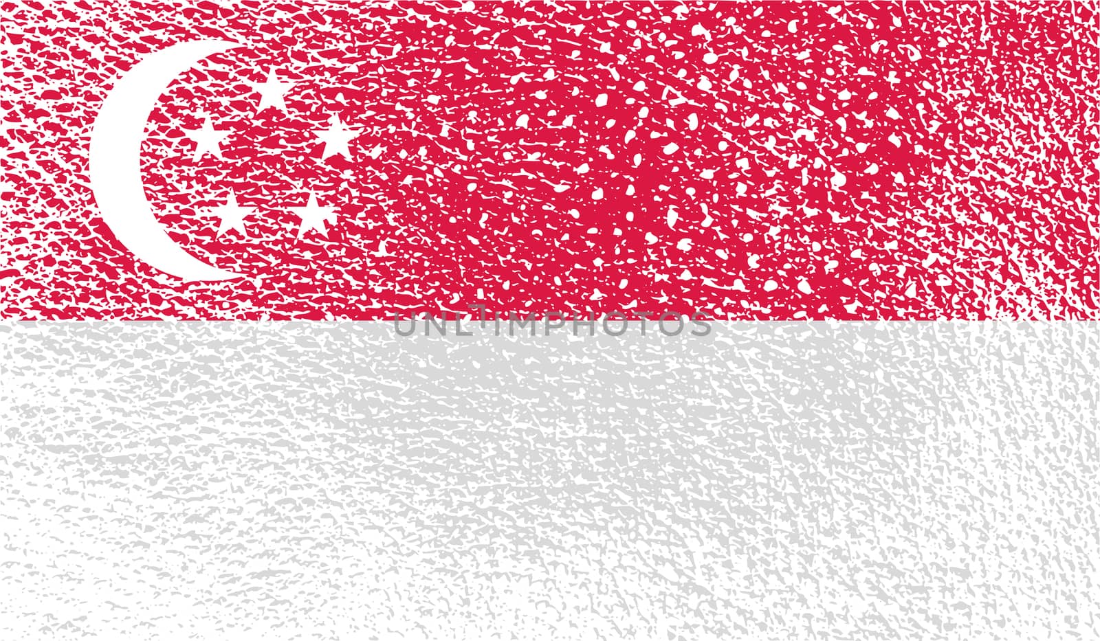 Flag Republic of Singapore with old texture.  by serhii_lohvyniuk