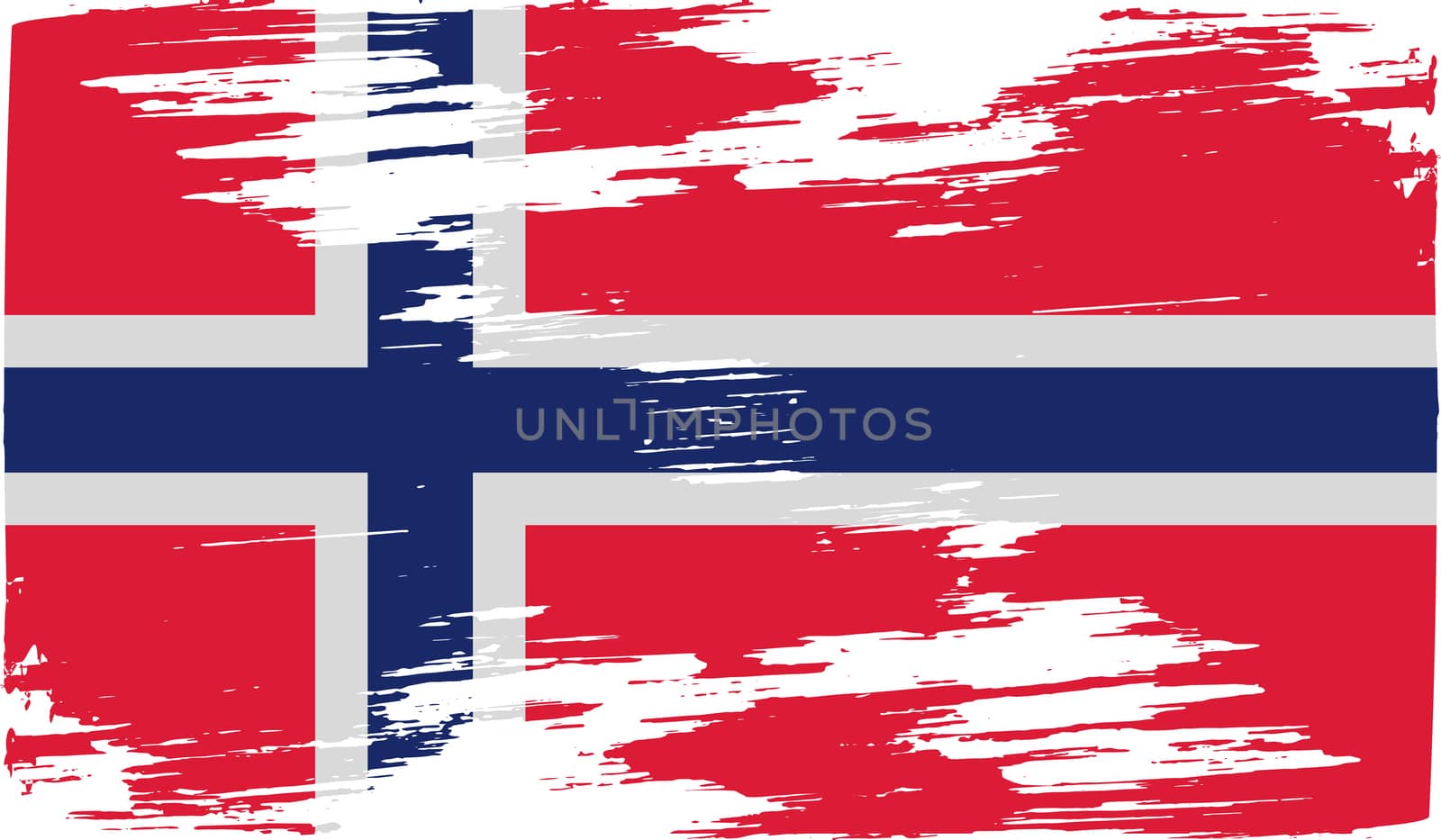 Flag of Norway with old texture.  illustration