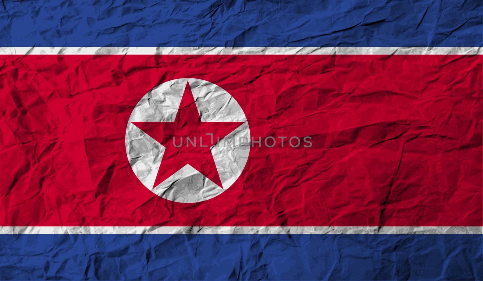 Flag of North Korea with old texture.  by serhii_lohvyniuk