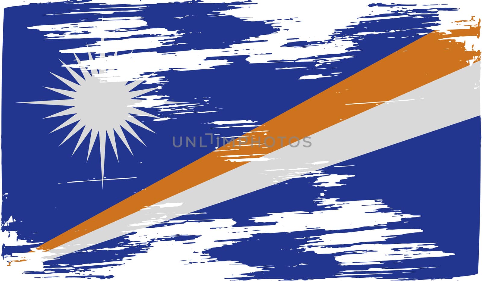 Flag of Marshall Islands with old texture.  by serhii_lohvyniuk