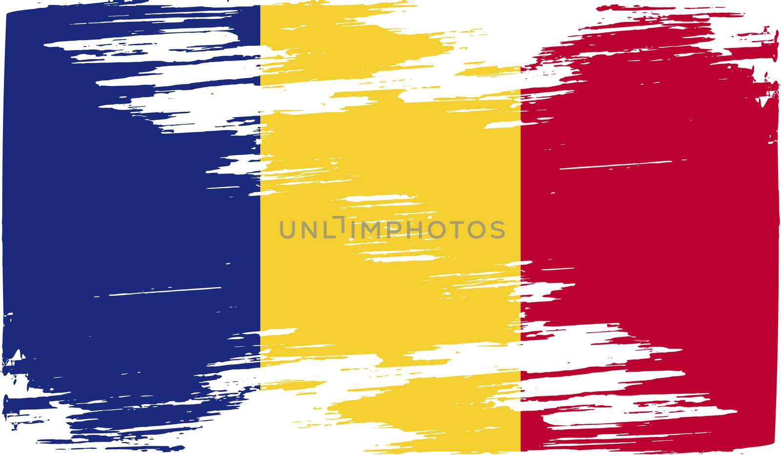 Flag of Romania with old texture.  illustration