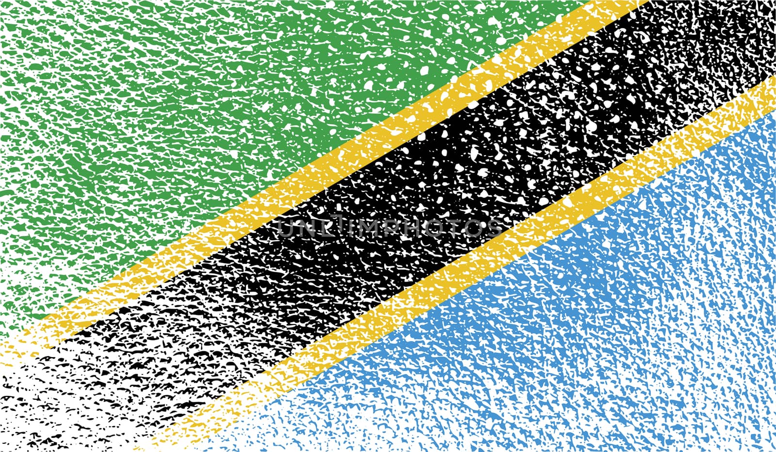 Flag of Tanzania with old texture.  by serhii_lohvyniuk