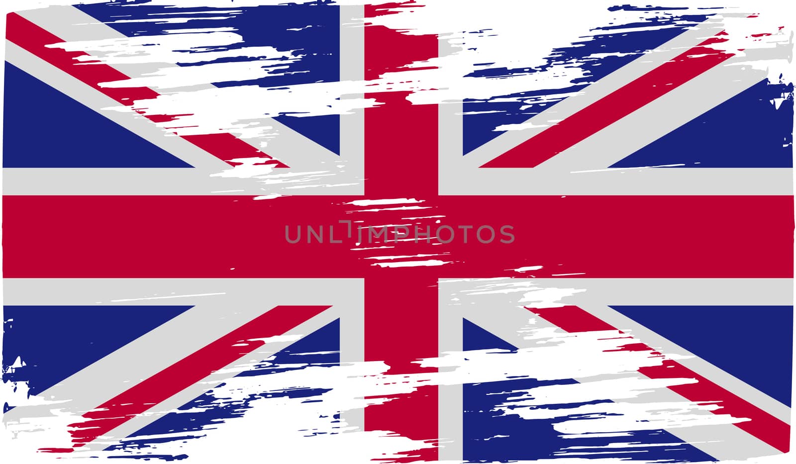 Flag of United Kingdom with old texture.  illustration