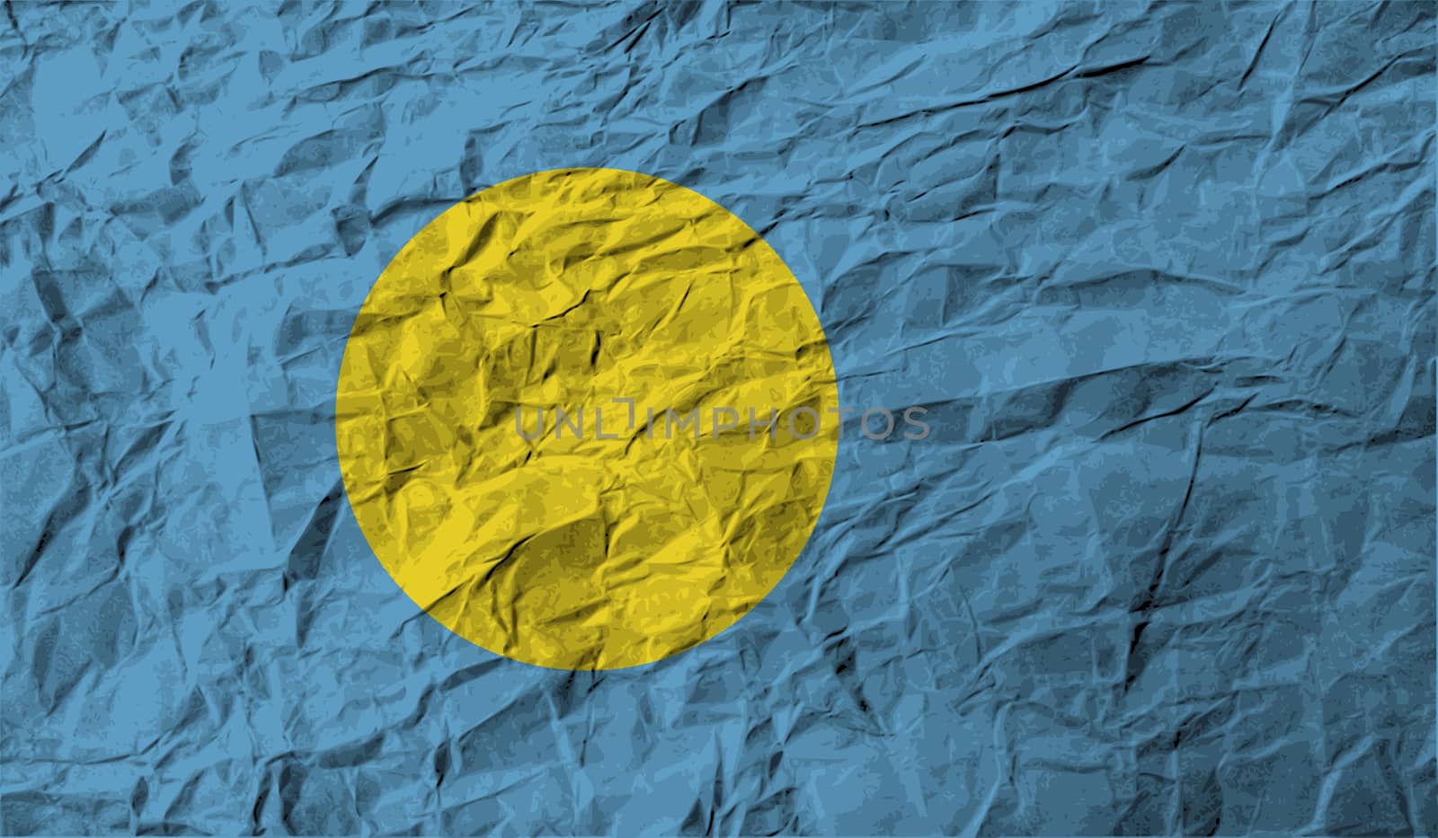 Flag of Palau with old texture.  illustration