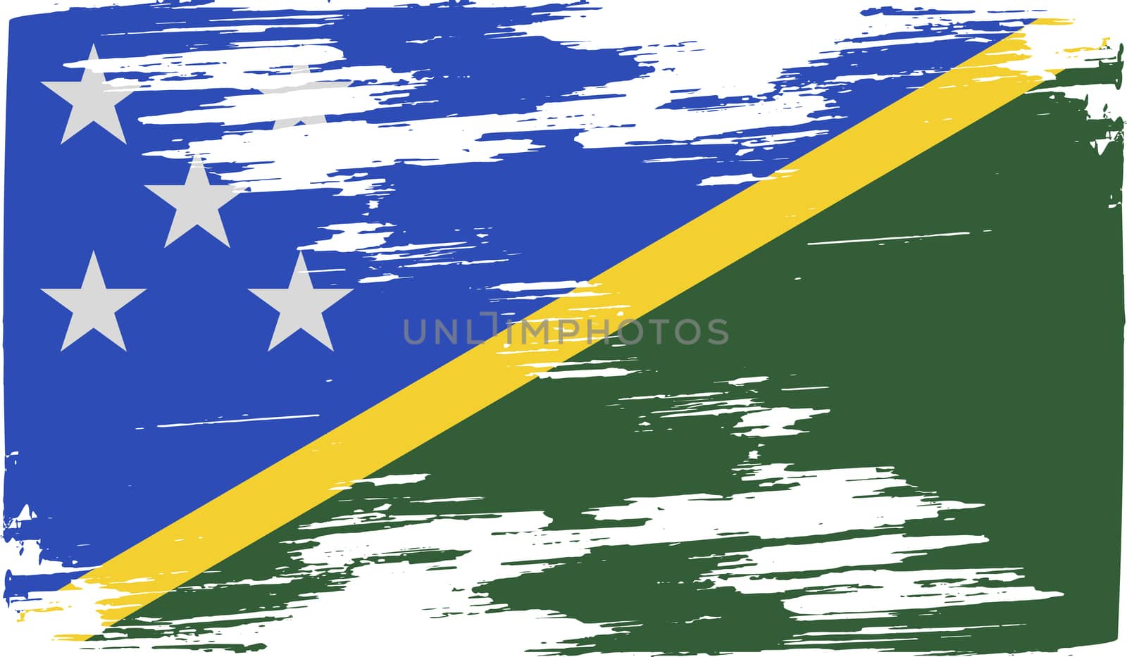 Flag of Solomon Islands with old texture.  by serhii_lohvyniuk