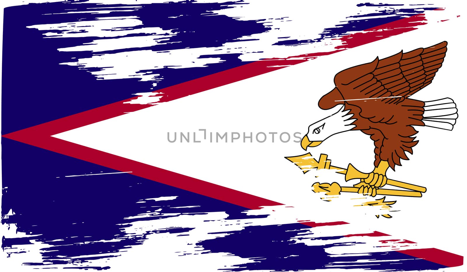 Flag of American Samoa with old texture.  illustration