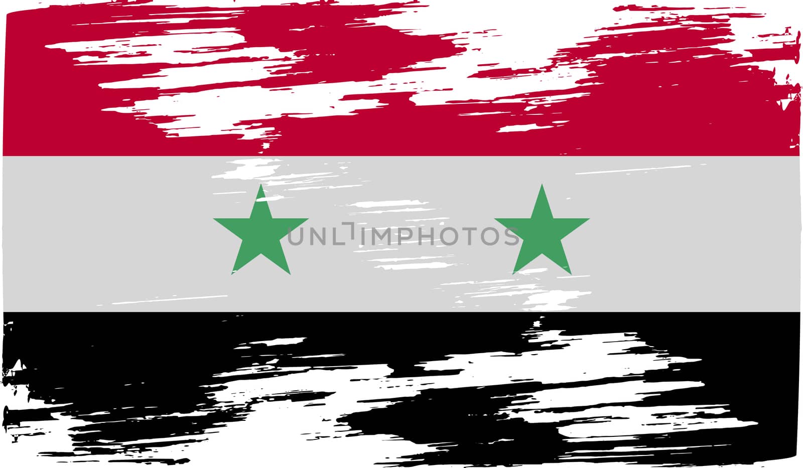 Flag of Syria with old texture.  illustration