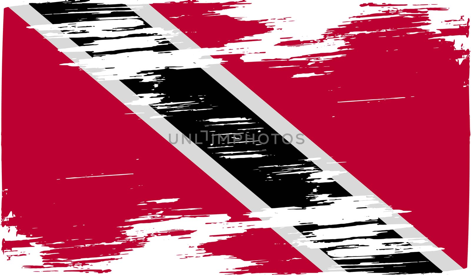 Flag of Trinidad and Tobago with old texture.  by serhii_lohvyniuk