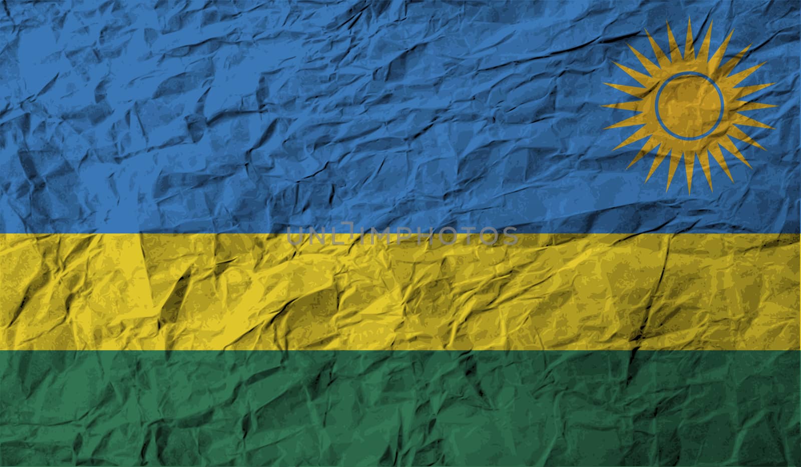 Flag of Rwanda with old texture.  by serhii_lohvyniuk