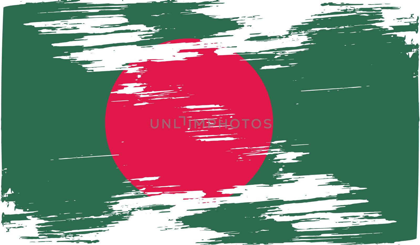 Flag of Bangladesh with old texture.  illustration