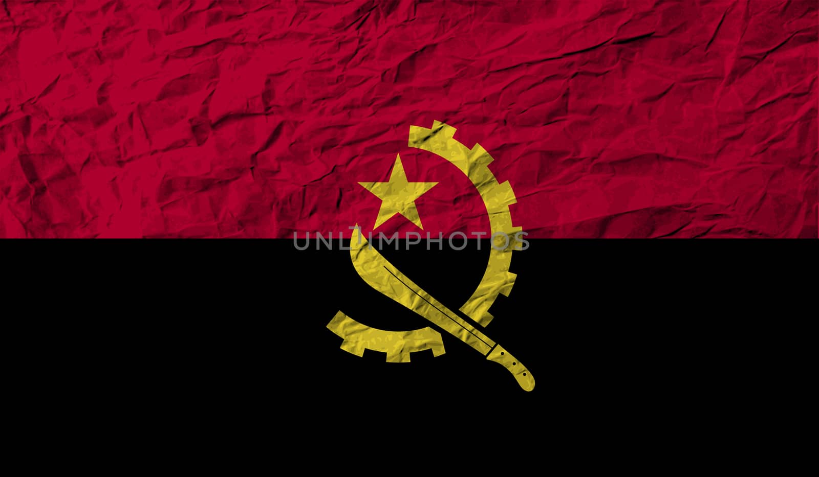 Flag of Angola with old texture.  by serhii_lohvyniuk