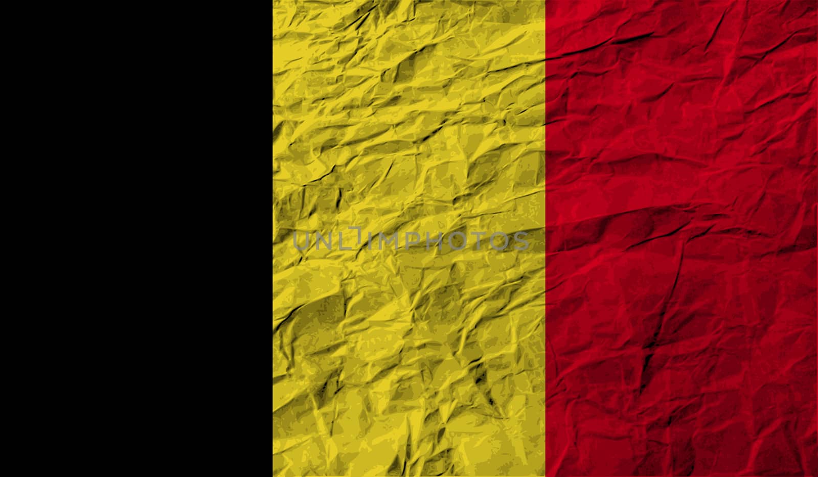 Flag of Belgium with old texture.  illustration