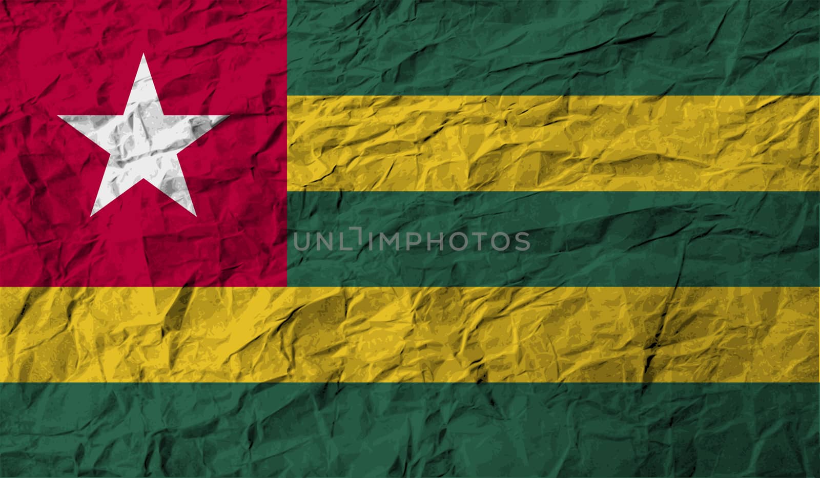 Flag of Togo with old texture.  illustration