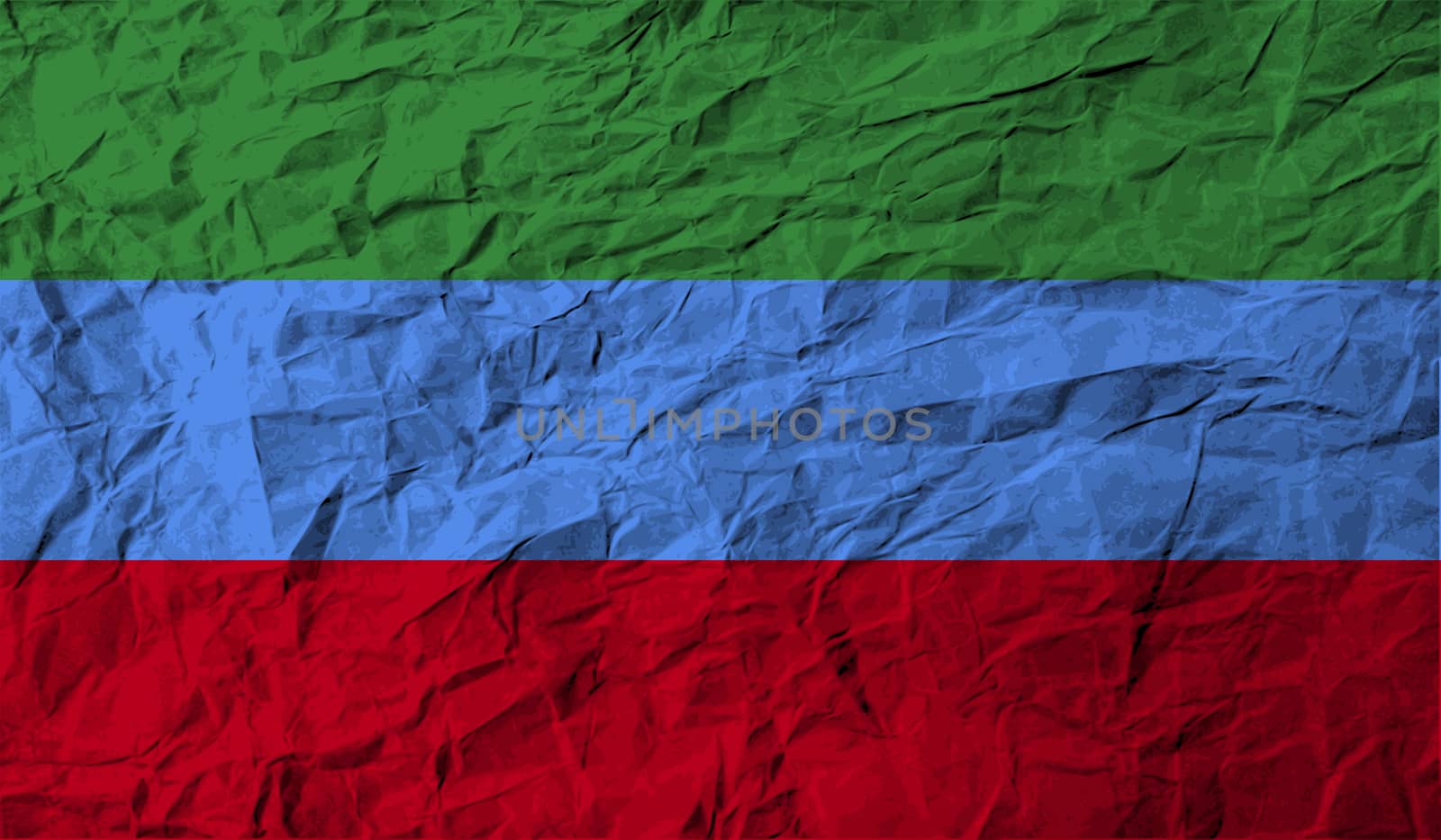 Flag of Dagestan with old texture.  illustration