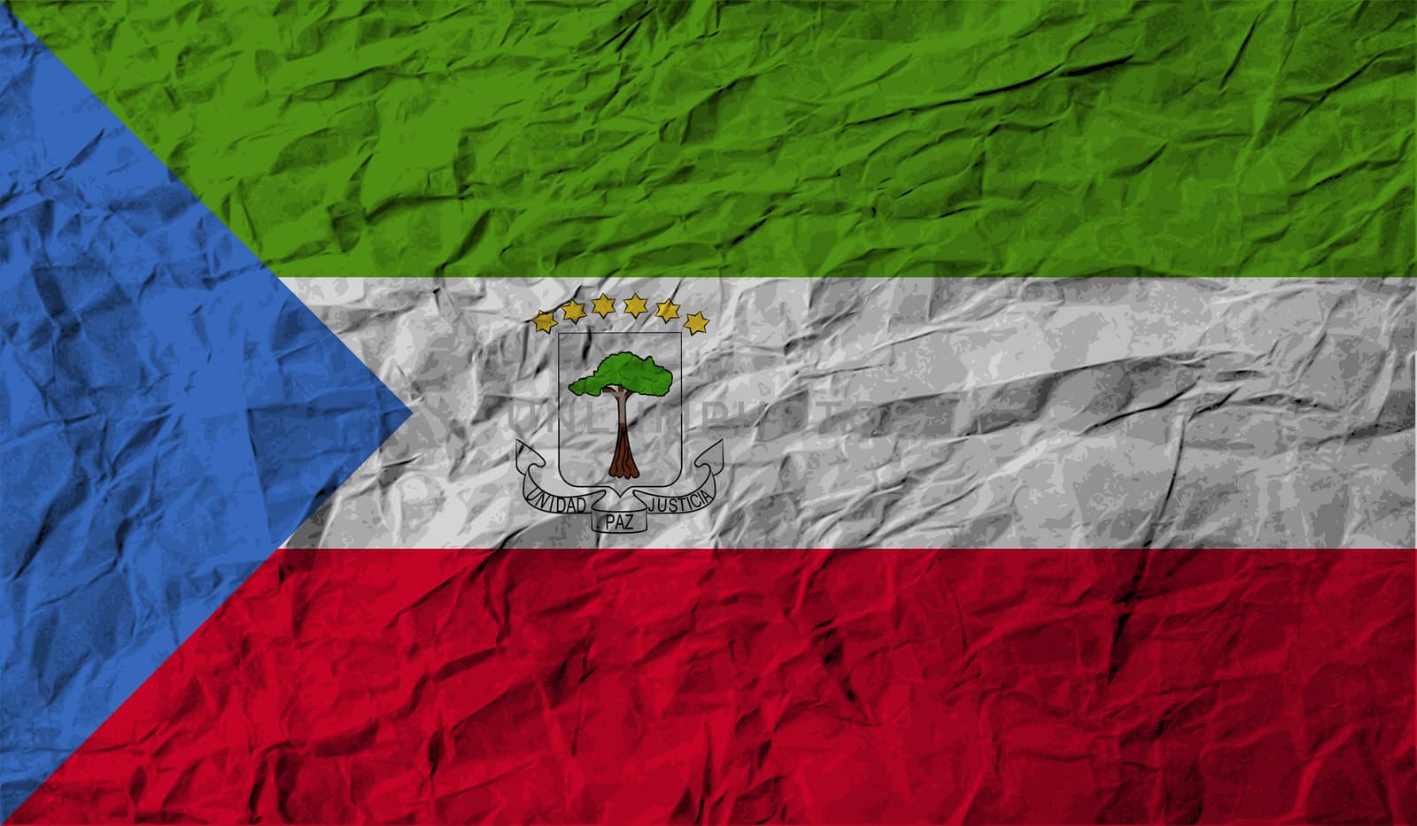 Flag of Equatorial Guinea with old texture.  illustration