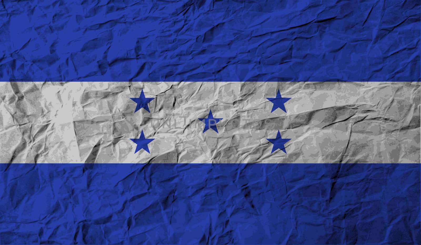 Flag of Honduras with old texture.  illustration